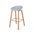 Barstool Set Of 2 Grey Polypropylene