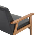 Coolmore Mid Century Modern Solid Loveseat Sofa Upholstered Pu Leather Loveseat, 2 Seat Upholstered Loveseat Sofa Modern Couch Black Pu Pu Leather 2 Seat