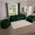 Luxurious And Sophisticated Sofa Set With Soft Cushions And Pillows, Home For Living Rooms And Clubs As Well As Home Theaters, Consisting Of Two Single Sofas And A 3 Seater Sofas In Green Corduroy Fab Green Corduroy 5 Seat