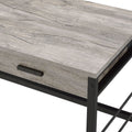 Disho Light Weathered Oak & Black Finish Writing Desk W Usb Oak Synthetic Wood
