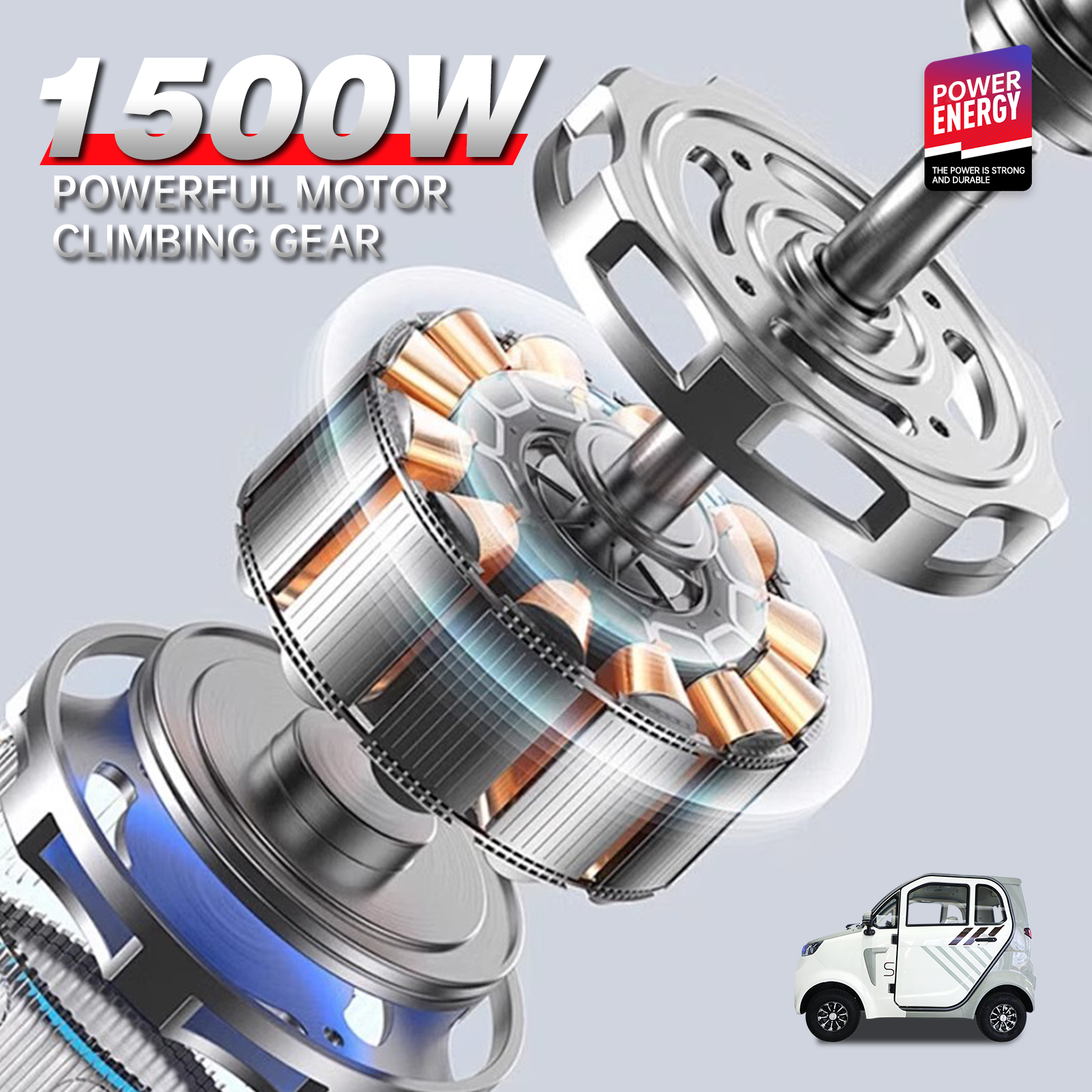 All Weather Protection: Fully Enclosed Design For Safer Travels White Silver Abs Pc