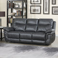 Isabella Recliner Sofa Gray Dark Gray Faux Leather 3 Seat