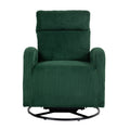 Jiada Upholstered Swivel Glider.Flannel Fabric.Rocking Chair For Nursery In Dark Green.Modern Style One Left Bag Dark Green Primary Living Space Foam Fabric Metal