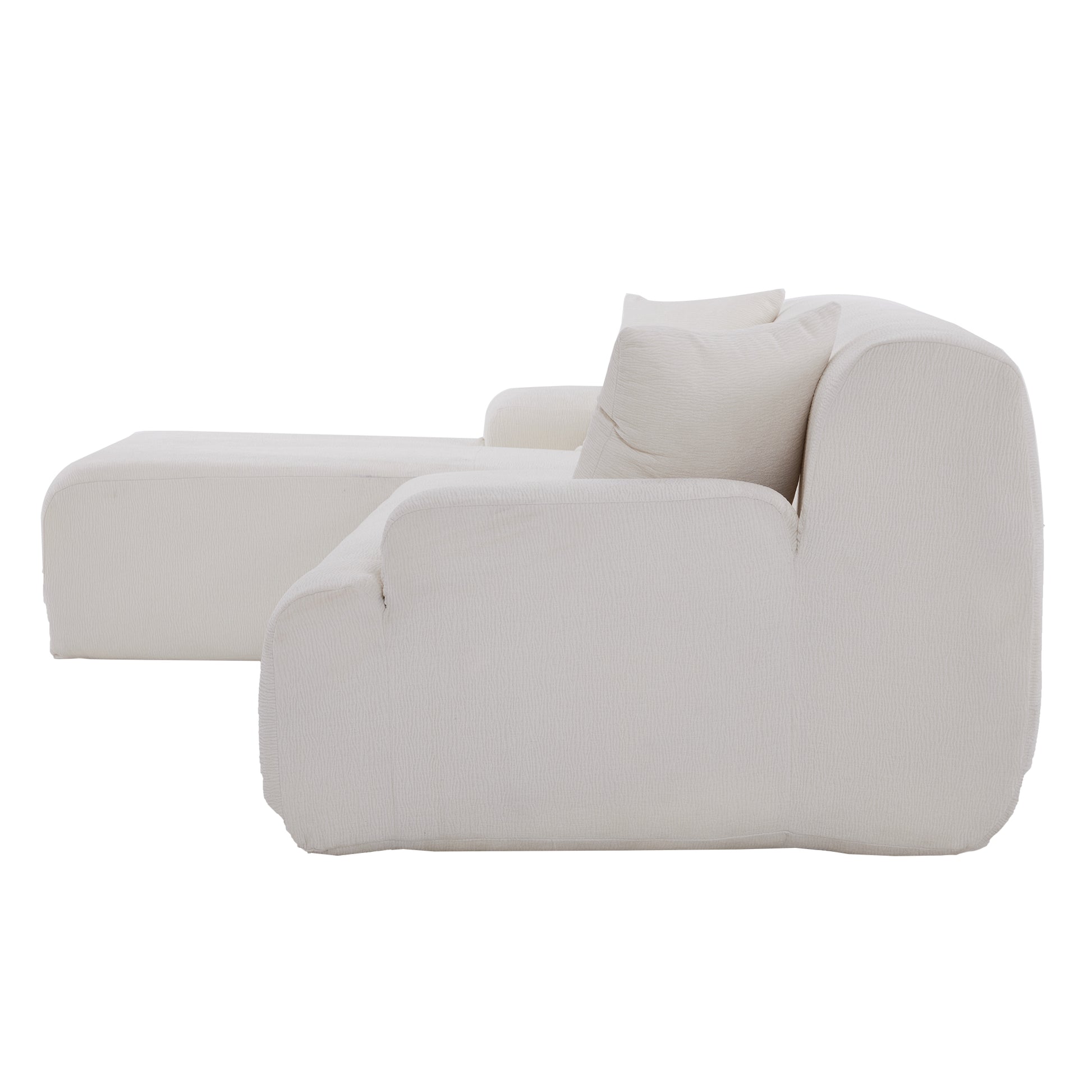 Modern Large L Shape Modular Sectional Sofa For Living Room, Bedroom, Salon, 2 Piece Free Combination, Simplified Style Old Sku:Wy000356Aaa Beige Polyester 3 Seat
