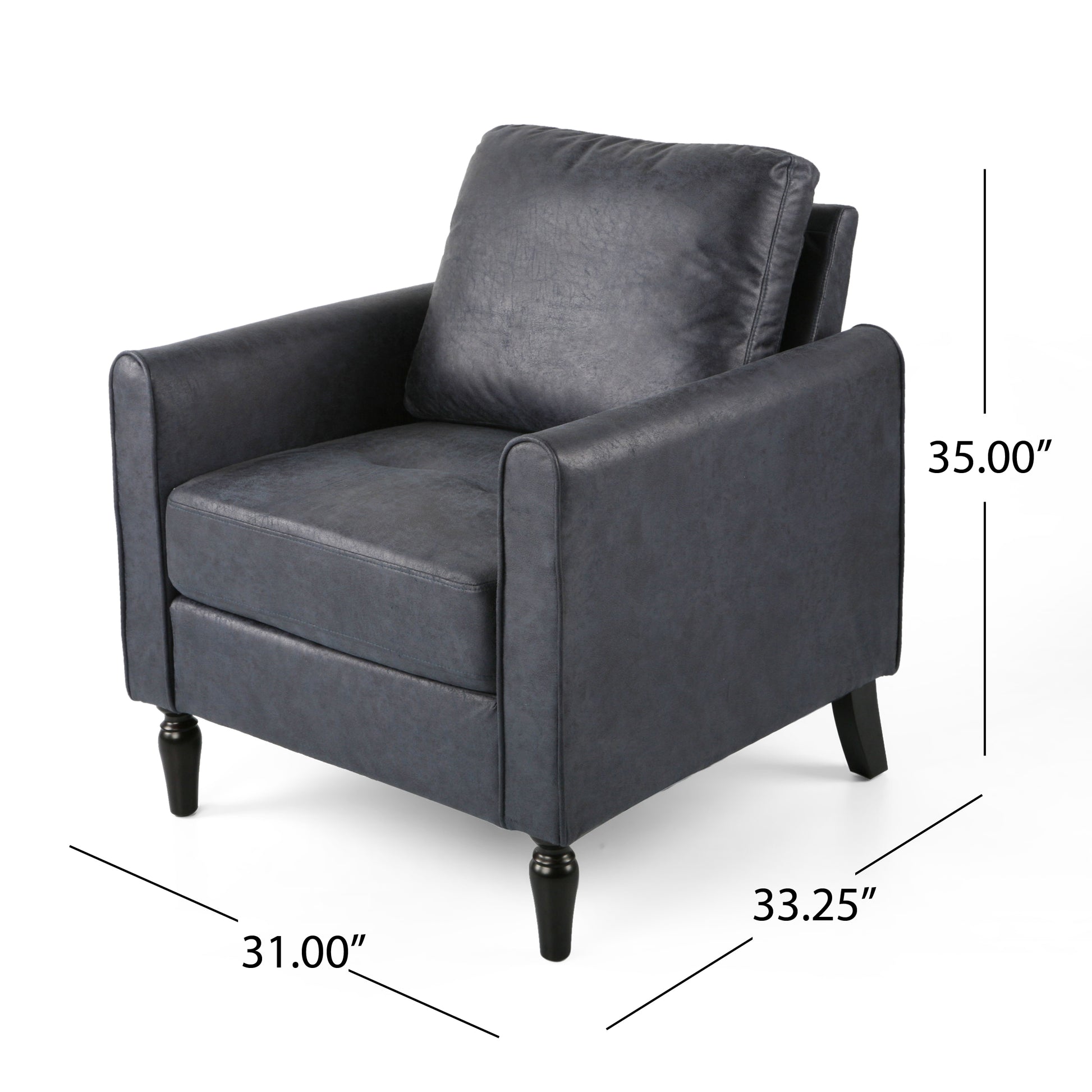 Chair Navy Blue Microfiber 1 Seat