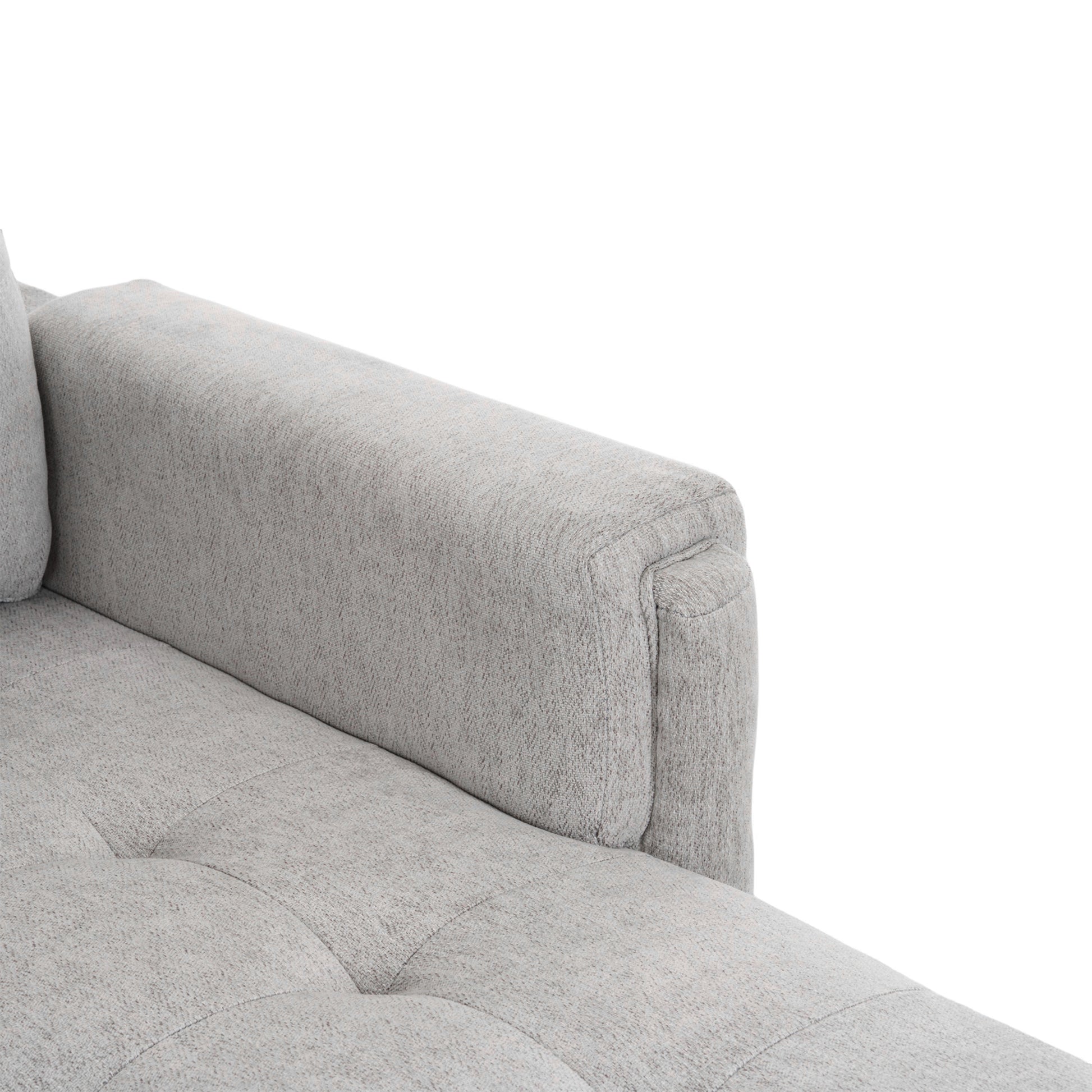 83.4" L Shaped Sofa Sectional Couch Sofa Bed With Two Usb Ports, A Movable Ottoman And A Reversible Chaise Lounge For Living Room, Grey Grey Foam Chenille 5 Seat