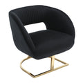 Coolmore Modern Chair With Velvet Fabric, Mid Century Chair With Wide Upholstered, Armchair For Living Room, Lounge, Bedroom Black Black Primary Living Space Foam Velvet
