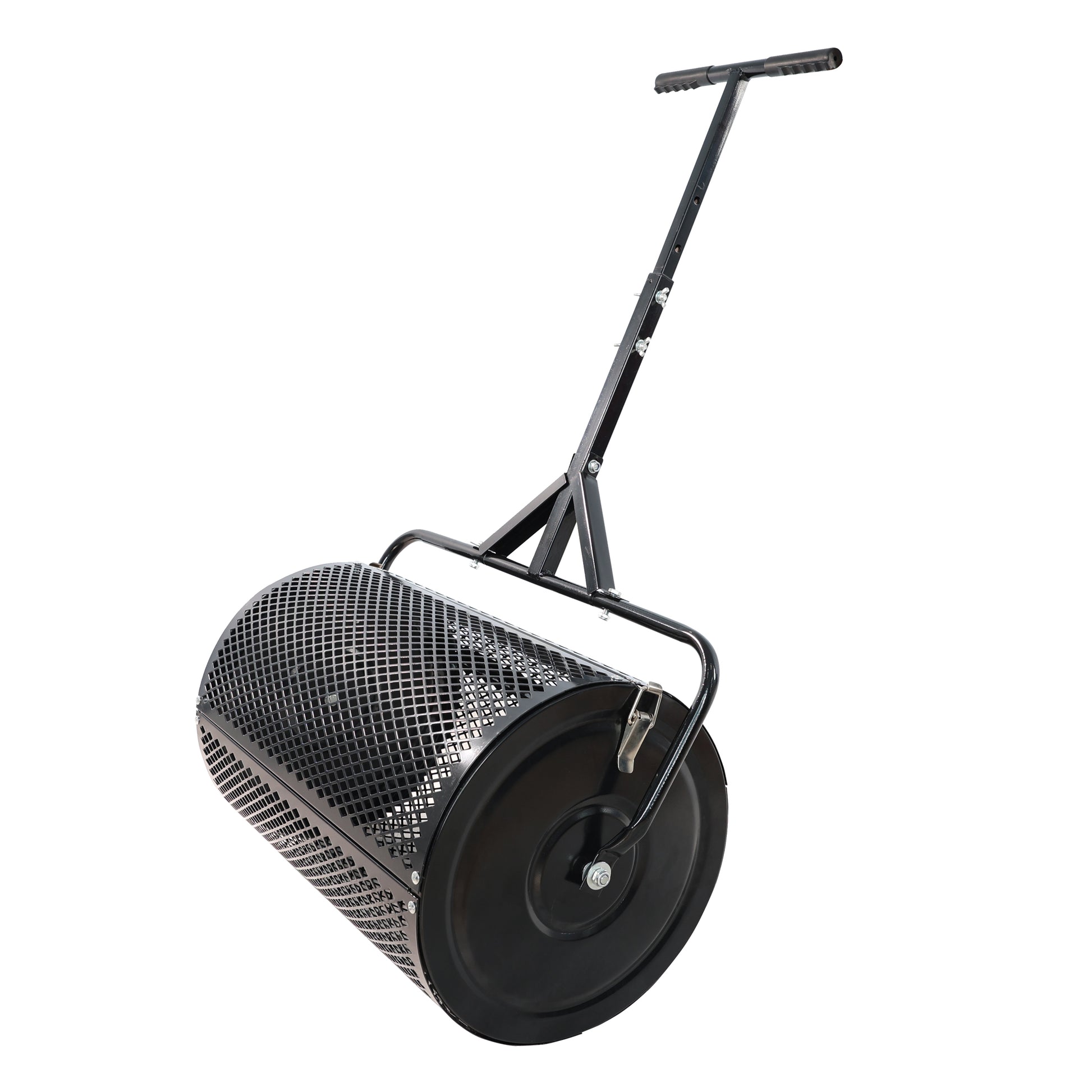Compost Spreader Peat Moss Spreader With Upgrade T Shaped Handle For Planting Seeding Durable Lightweight Metal Mesh Spreader For Lawn Garden Care Manure Spreaders Black Black Iron
