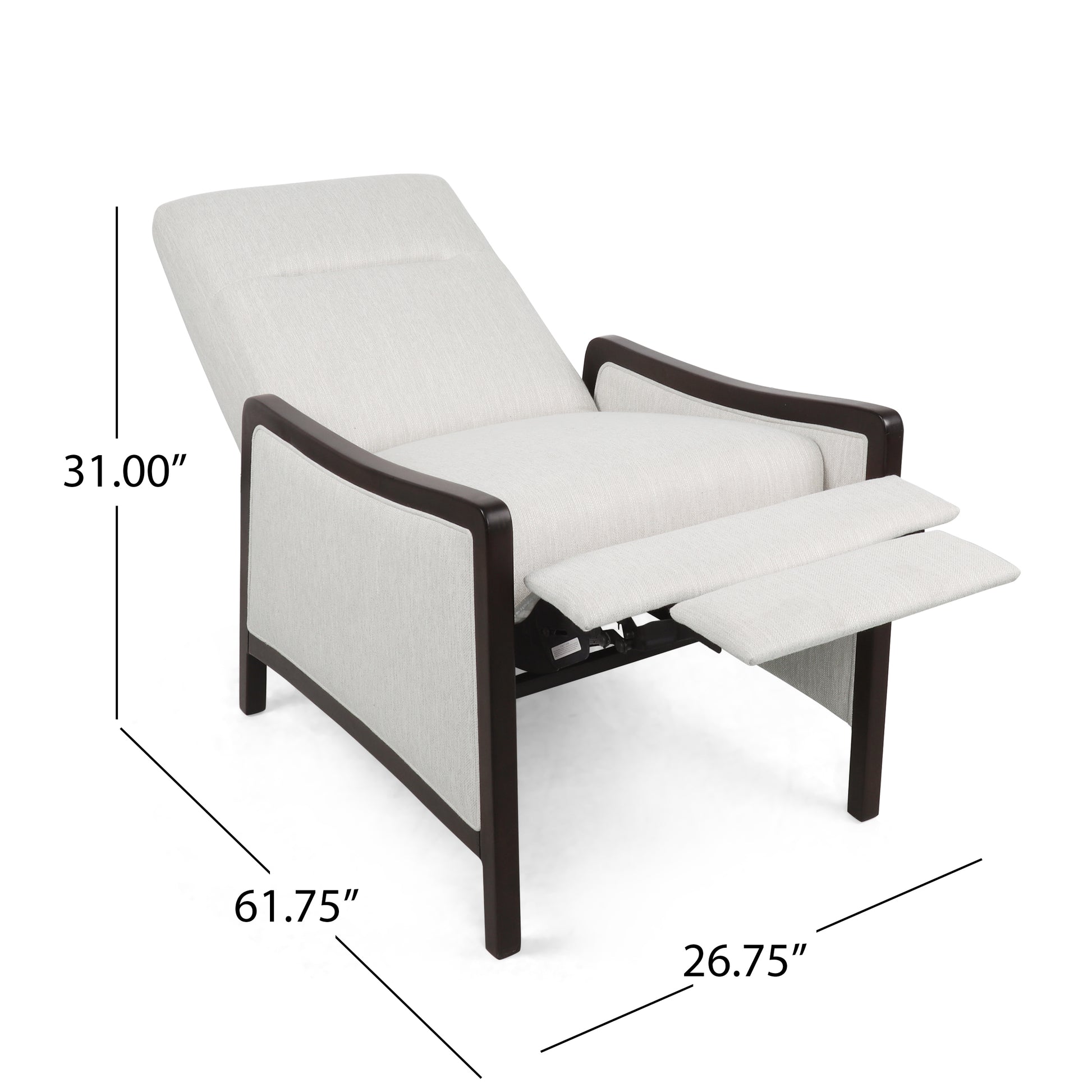 Recliner Chair Beige Fabric