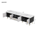 71'' Modern Tv Stand With 2 Cabinets& Open Compartments, Entertainment Center For Tvs Up To 80'', Television Console For Living Room, Bedroom, Home Theatre White Black Primary Living Space 70 79