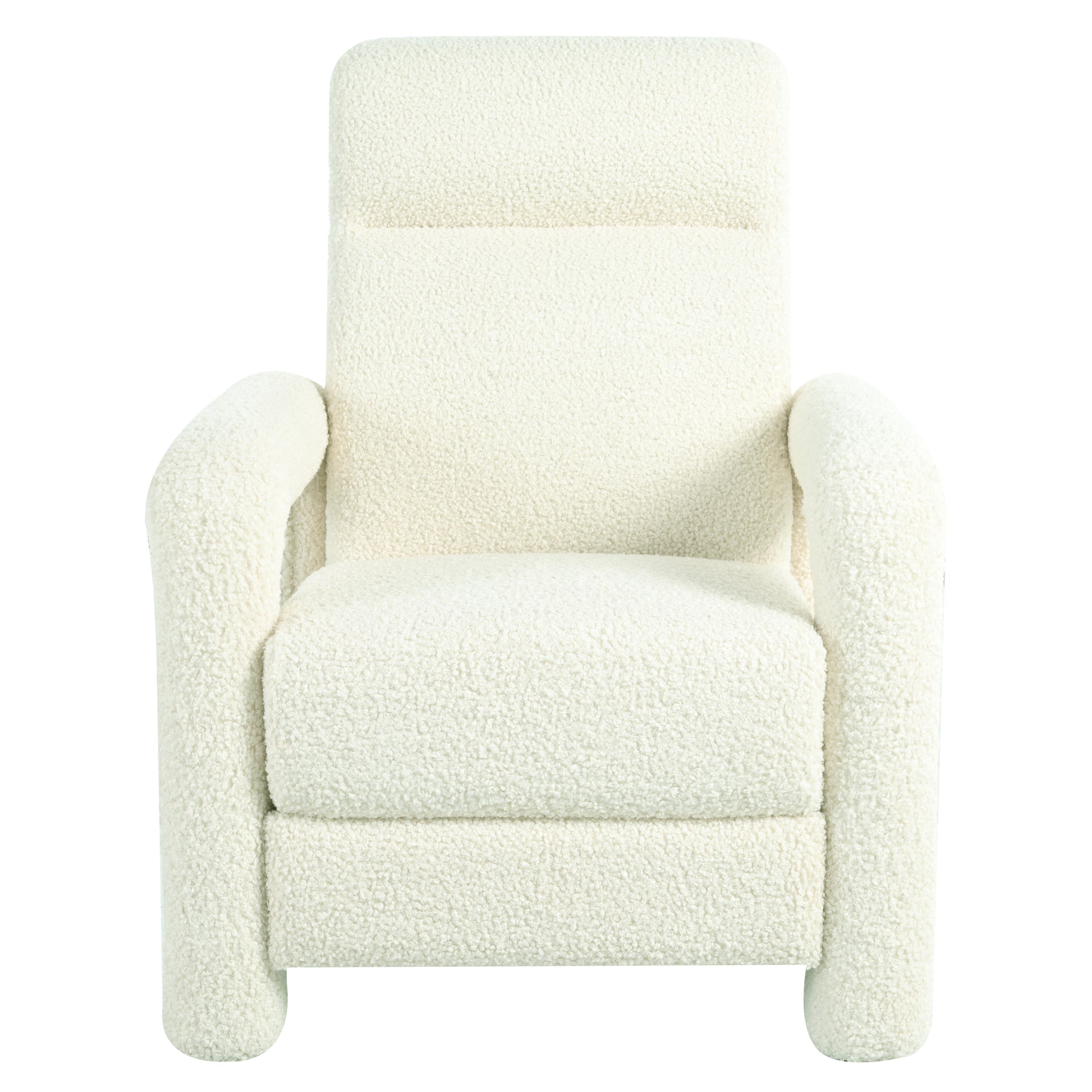 31.25" Push Back Recliner Armchair Upholstered Recliner Chair Single Sofa With Adjustable Backrest For Living Room, Beige Beige Teddy