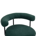 Coolmore Boucle Dining Chairs Set Of 2, Mid Century Modern Curved Backrest Chair, Round Upholstered Kitchen Chairs Emerald Boucle Emerald Foam Mdf Metal