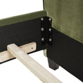 Marcella Upholstered Shelter Headboard Bed Set, Queen, Olive Green Performance Velvet Box Spring Required Queen Olive Green Wood Foam Velvet Velvet