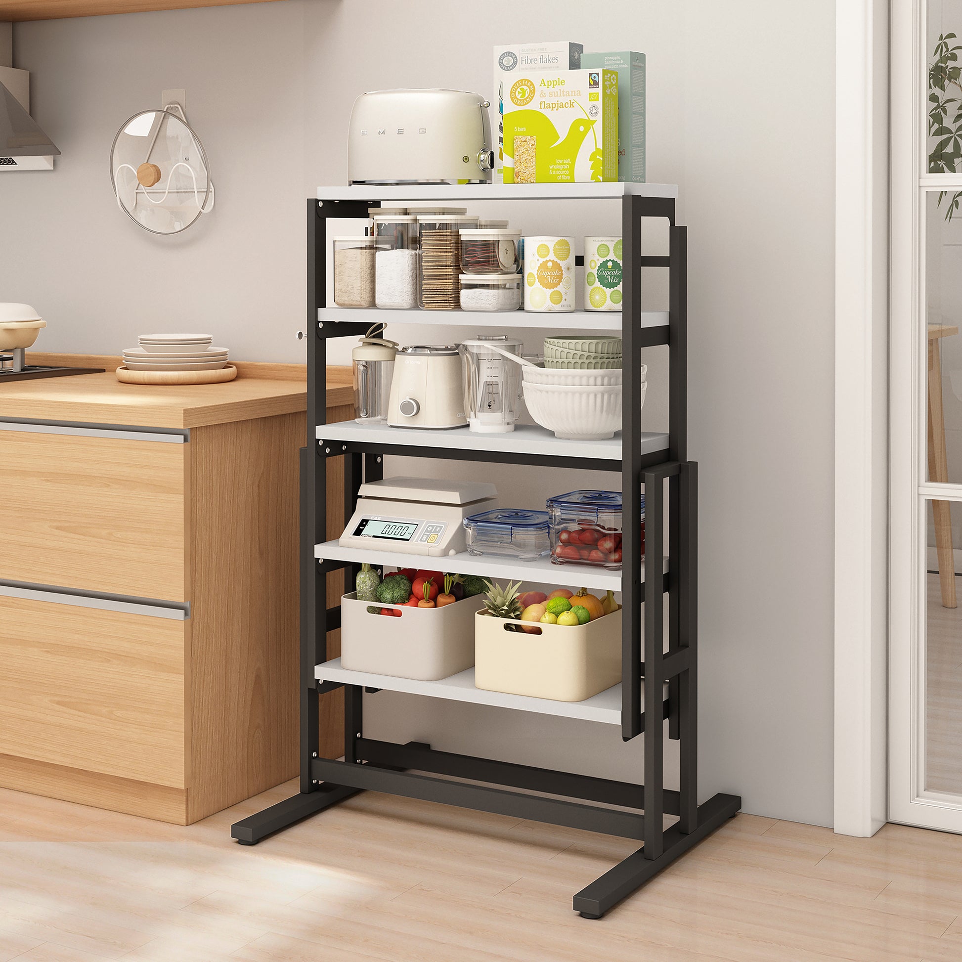 Solid Mahogany Wood Multifunction Convertible Dining Table,Free Switch Space Saving Table Shelf For Home And Studio, White Finish White Solid Wood