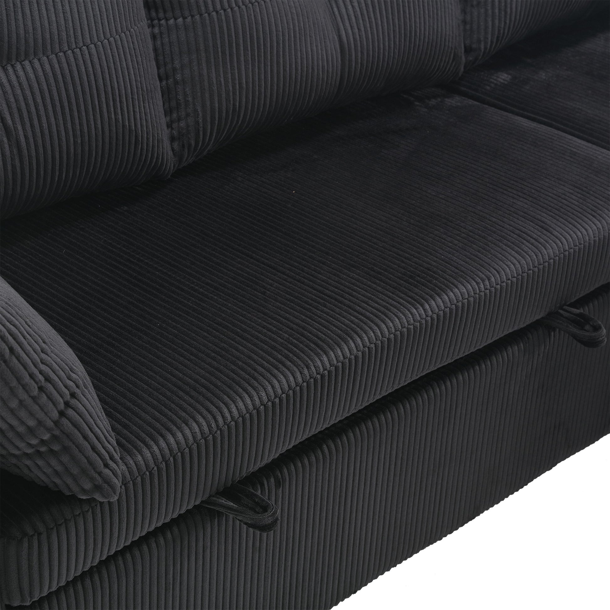 United We Win Furniture, Modular L Shaped Sofa, Modular Long Sofa With Reversible Chaise Lounge, Sofa Bed, Sleeper Sofa, Modular Sofa Combination With Storage Seats. Black Velvet 3 Seat