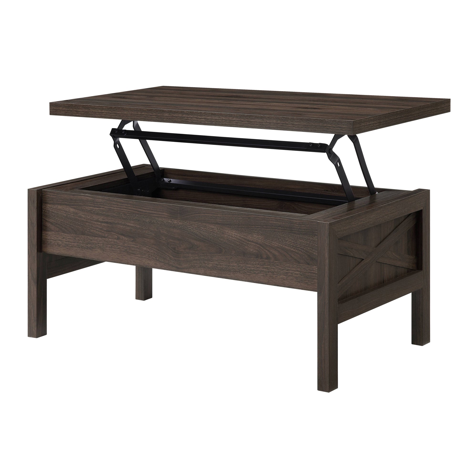 Walnut Coffee Table With Lift Top Walnut Primary Living Space Rectangular Wood Metal