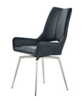 Jack Swivel Black Dining Chair Kit Of 2 Solid Dining Room Rubberwood Solid Back Set Of 2 Polyurethane Black Foam Wipe Clean Rectangular Casual Side Chair Metal & Wood Stainless Steel