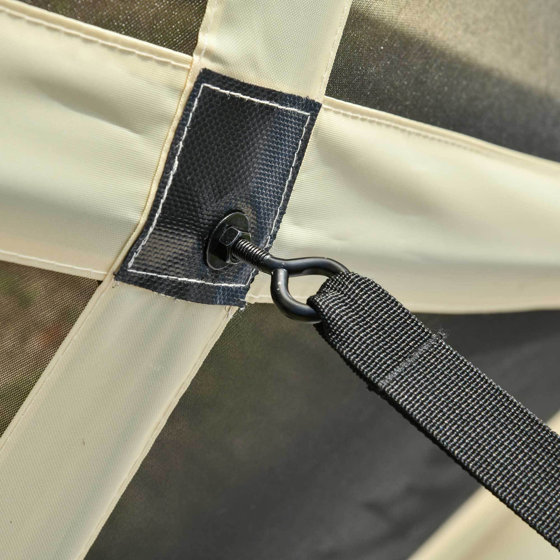 Outsunny Pop Up Camping Canopy Gazebo Screen Shelter Tent With Single Person Easy Set Up, Ventilating Mesh, Portable Carry Bag For Outdoor Camping Party Event, 7X7Ft, Beige Beige Polyester