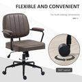 Vinsetto Home Office Chair, Microfiber Computer Desk Chair With Swivel Wheels, Adjustable Height, And Tilt Function, Light Brown Brown Polyester