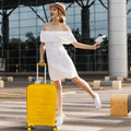 Hardside Luggage Sets 3 Pieces, Expandable Luggages Spinner Suitcase With Tsa Lock Lightweight Carry On Luggage 20Inch 24Inch 28Inch Antique Yellow Polypropylene