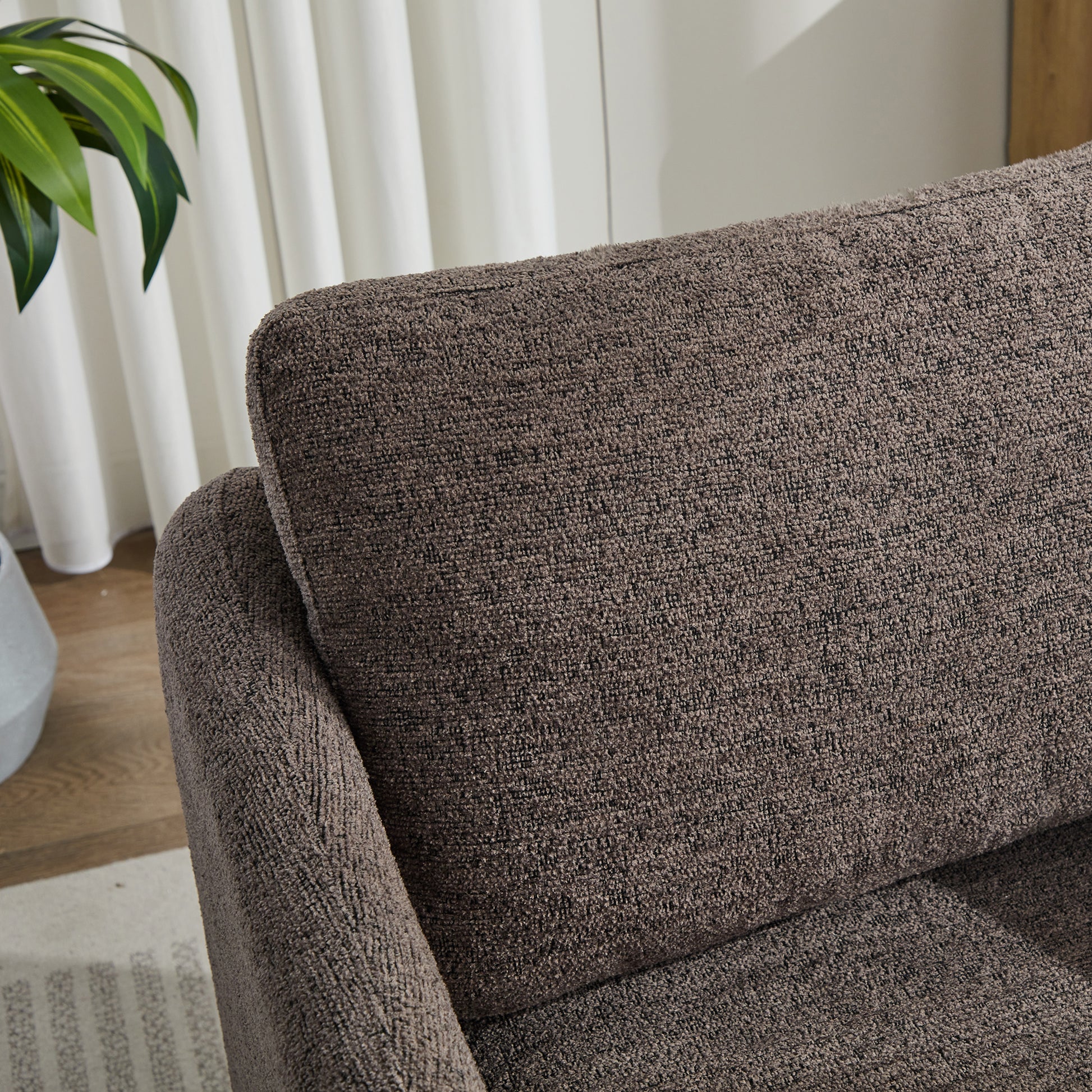 31.5"W Swivel Accent Chair And Comfy Round Accent Single Sofa Chair, 360 Degree Club Chair, Lounge Armchair For Living Room,Bedroom.Nursery.Taupe Black Chenille Black Taupe Chenille