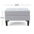 Storage Ottoman Light Grey Fabric