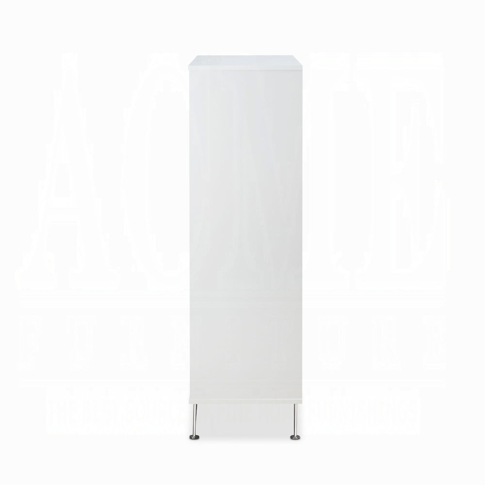 White 5 Drawer Chest With Single Handles White Bedroom Contemporary Particle Board Mdf