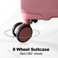 Hardside Luggage Sets 3 Pieces, Expandable Luggages Spinner Suitcase With Tsa Lock Lightweight Carry On Luggage 20Inch 24Inch 28Inch Rose Gold Polypropylene