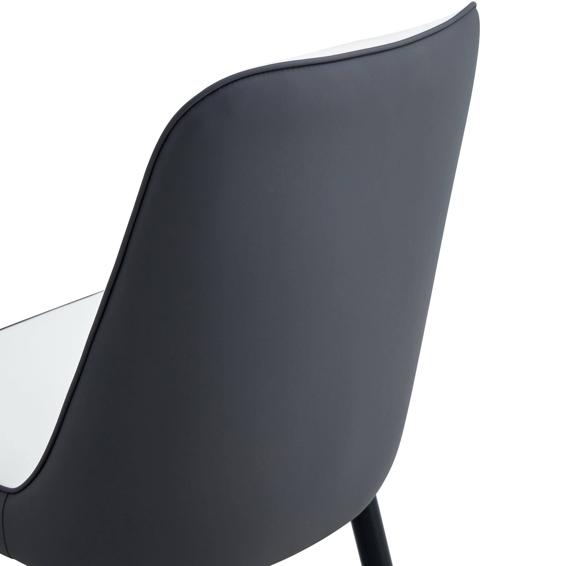 Table And Chair Set.A Morden Table With White Imitation Marble Patterned Stone Burning Tabletop With Golden Metal Legs.Paried With 4 Chairs With Pu Leather Backrest And Black Metal Legs. Black,White Gold Seats 4 Metal,Sintered Stone