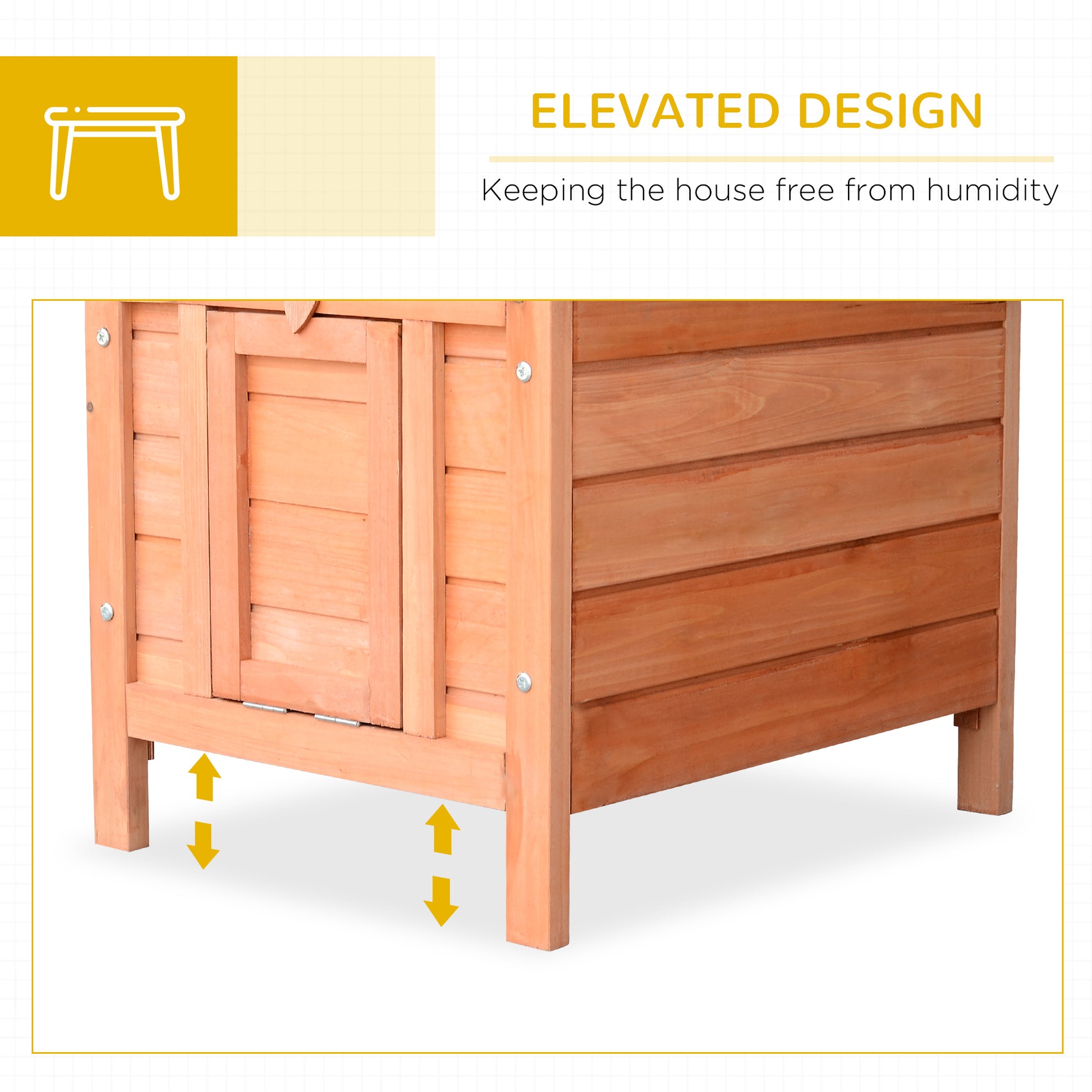 Pawhut Small Wooden Rabbit Hutch Bunny Cage Guinea Pig Cage Duck House Dog House With Openable & Waterproof Roof, Natural Natural Wood