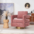 Swivel Barrel Chair For Living Room,360 Degree Swivel Club Modern Accent Single Sofa Chair, Small Leisure Arm Chair For Nursery, Hotel, Bedroom, Office Pink Primary Living Space Modern Linen