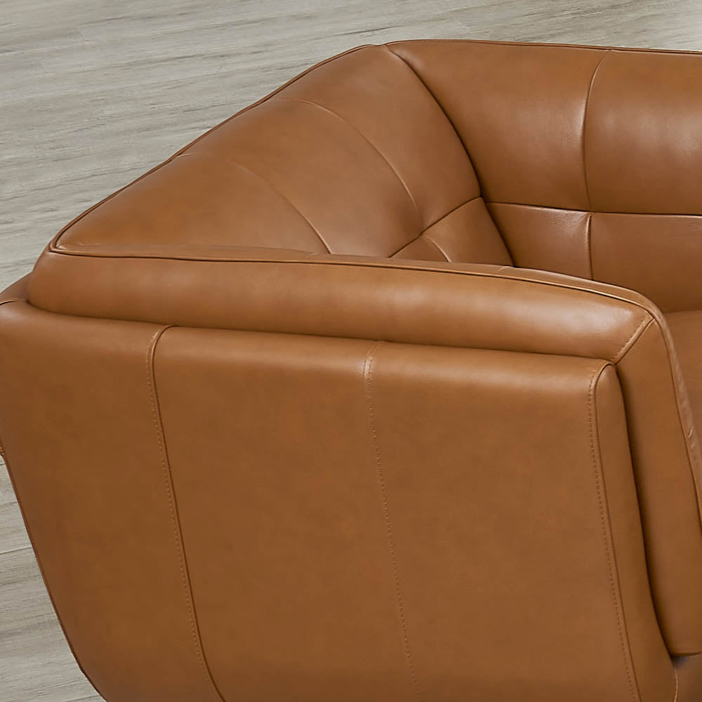 Solana Leather Chair Cognac Down Filling Genuine Leather