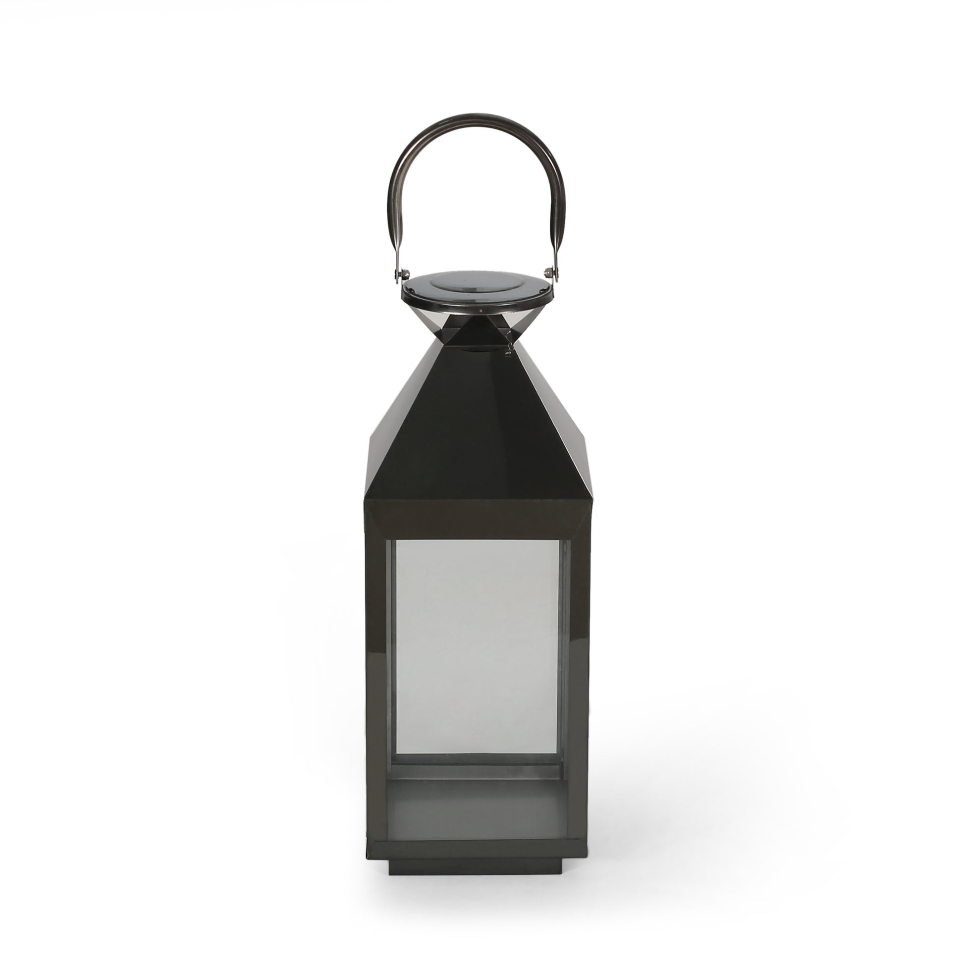 Tulsa 16"H Stainless Steel Lantern Black Stainless Steel