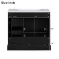 36 Inch Traditional Bathroom Vanity With Resin Sink Combo Set, Black Bathroom Cabinet With Two Doors And Four Drawers Black Bathroom Solid Wood Mdf Resin