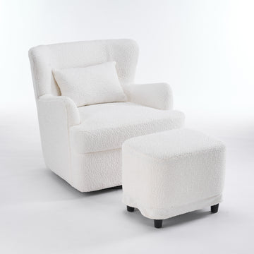 Modern Luxury Velvet Swivel Chair, 360 Swivel Comfort Round Armchair, Single Sofa Chair With Lounge Seat For Bedroom Office Reading Space, Set Of 1Beige Beige Wood