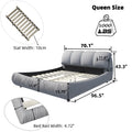 Queen Size Luxury Upholstered Platform Bed With Oversized Padded Backrest And Solid Wood Frame,Suitable For Multiple Heights Of Mattresses,Grey Old Sku:W1885S00006 Box Spring Not Required Queen Grey Wood Pine Solid Wood