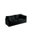 4 Piece Upholstered Sectional Sofa, 1 Piece Of 2 Seater Sofa And 2 Piece Of Ottomans2 Seater Loveseat Lounge With Ottomansblack Chenille Black Chenille 2 Seat