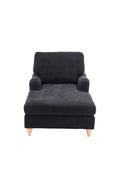 Modern Mid Century Indoor Oversized Chaise Lounger Comfort Sleeper Sofa With Soild Wood Legs Black Foam 1 Seat