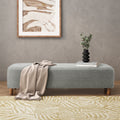 Comfortable Ottoman, Grey Grey Polyester Wood Polyester Or Polyester Blend Backless Solid Casual,Modern Pine Rectangle Armless Polyester Polyester