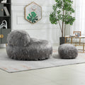 Coolmore Bean Bag Chair, Floor Sofa With Handle,Accent Sofa Chair With Ottoman For Gaming Reading Relaxing Gray Gray Plush