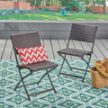 El Paso Folding Chair Brown Multi Pe Rattan Iron