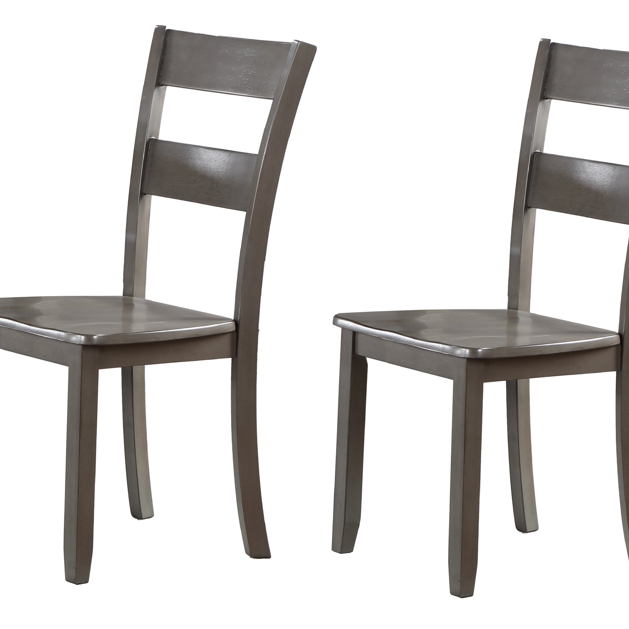 2Pc Transitional Dining Side Chair Ladder Back Wooden Dining Room Furniture Gray Gray Dining Room Contemporary,Transitional Side Chair Ladder Back Set Of 2 Wood