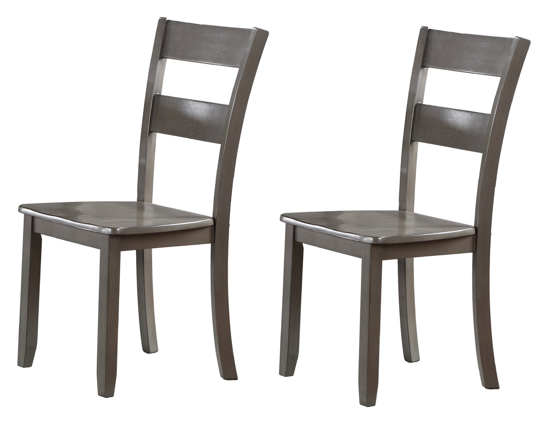 2Pc Transitional Dining Side Chair Ladder Back Wooden Dining Room Furniture Gray Gray Dining Room Contemporary,Transitional Side Chair Ladder Back Set Of 2 Wood