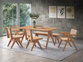 Natural Dining Table With Wooden Leg Natural Seats 6 Dining Room Modern Rectangular Wood