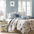 Brushed Microfiber Quilt Set With Throw Pillows Blue Twin Twin Xl Twin Blue Polyester