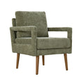 Mid Century Armchairaccent Chair With Chenille Armrest & Soft Cushion For Living Room, Bedroom, Home Office, Study, Forest Green Green Foam Wood Fabric