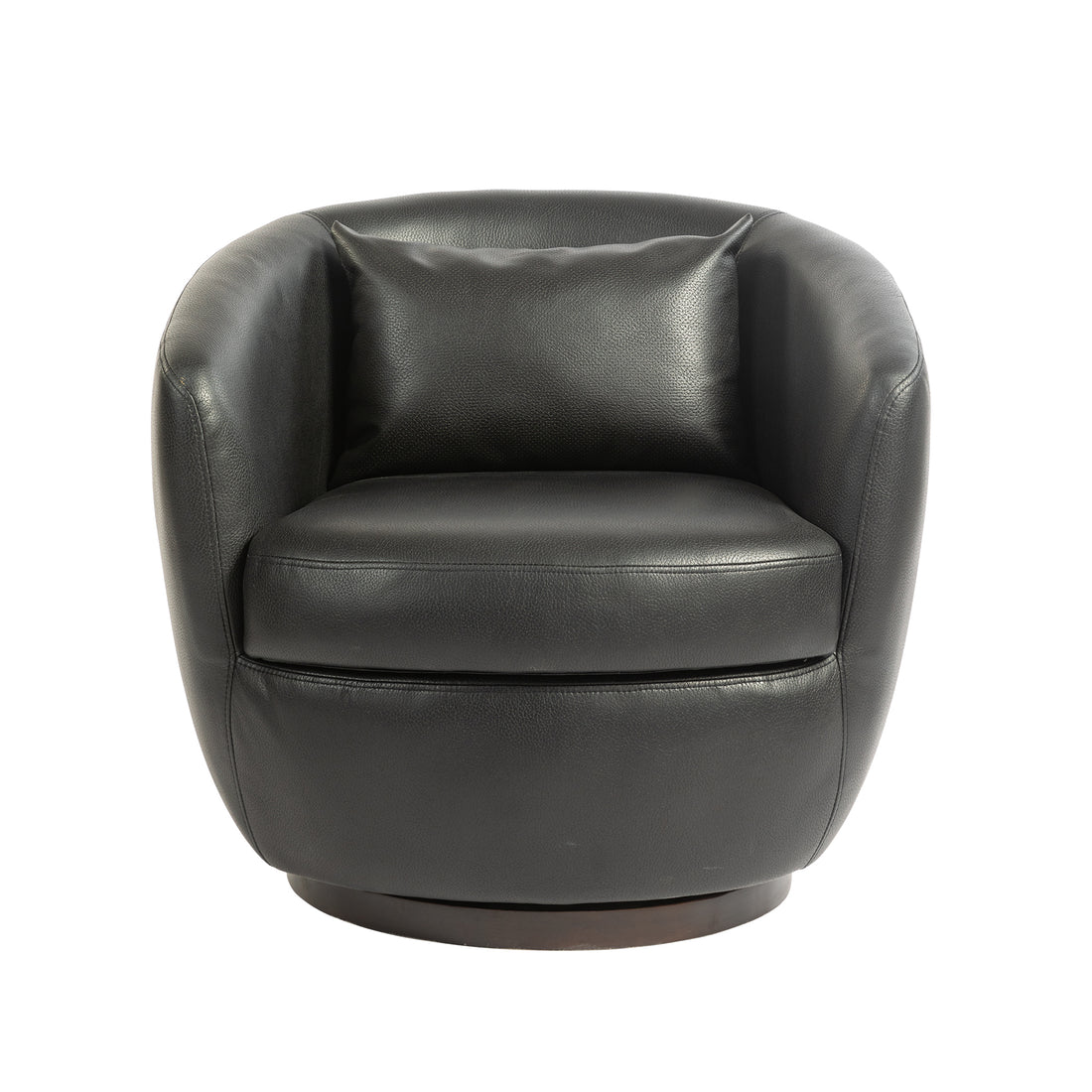 Upholstered Swivel Barrel Armchair With Storage Modern Living Room Side Chair For Bedroom Office Reading Spaces Pu Black Black Foam Upholstered