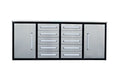 7' Storage Cabinets With Workbench 10 Drawers & 2 Cabinets Silver Steel