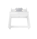 Makeup Vanity Desk With Led Lighted Mirror ,Dressing Table Set With 2 Large Drawers 10 Led Light ,White Color White Primary Living Space Modern Particle Board