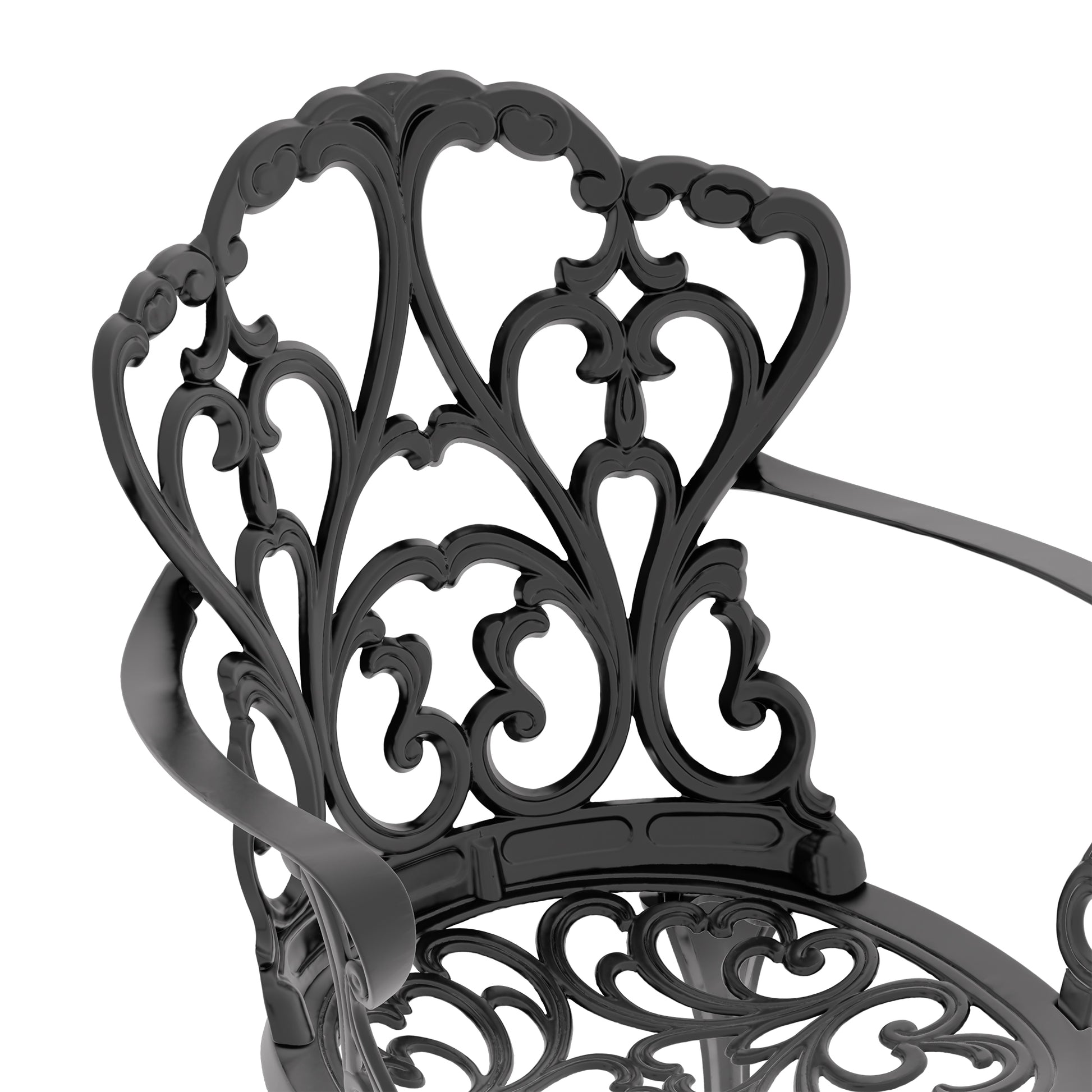 Cushions In Random Colors 3 Piece Set Of Cast Aluminum Patio Furniture With Cushions Yes Complete Patio Set Black Seats 2 Rust Resistant Frame Water Resistant Cushion Garden & Outdoor Complete Patio